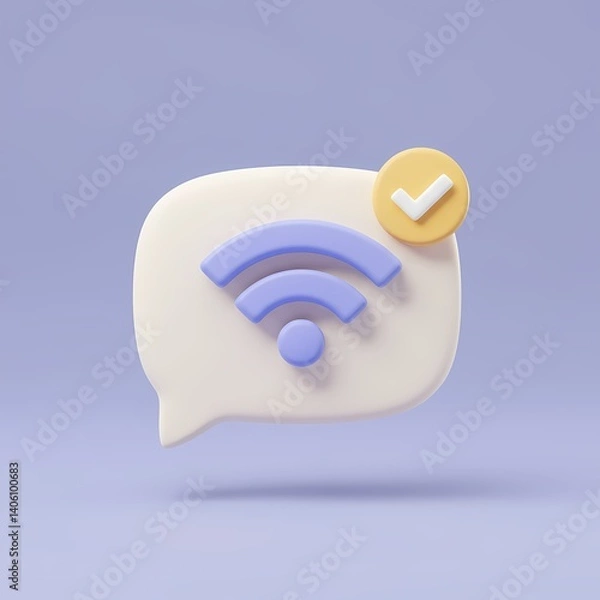 Fototapeta 3D wireless network icon