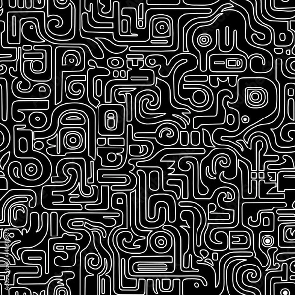 Obraz Abstract geometric pattern made of black and white mosaic.Seamless pattern.	
