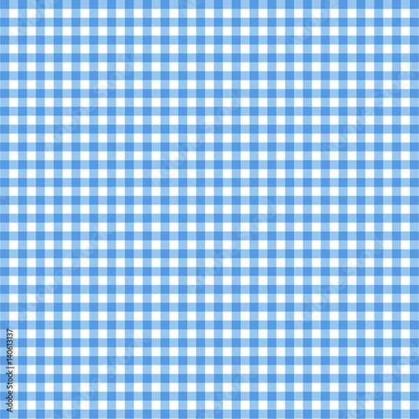 Fototapeta Vector gingham pattern in blue background