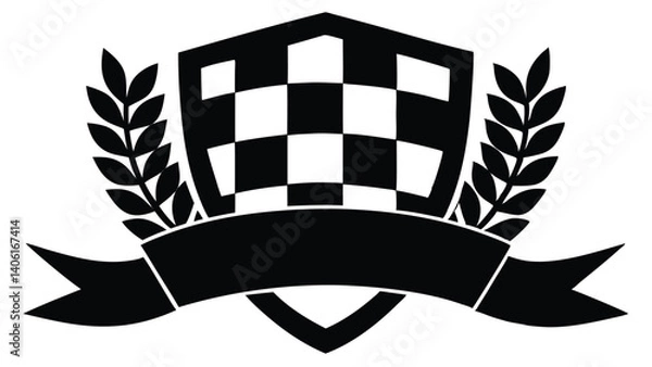 Fototapeta coat of arms with laurel wreath