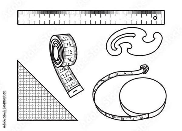 Fototapeta Sewing measure tools