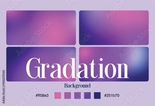 Obraz Vibrant Pink Purple Gradation Background Set – Modern Abstract Flow