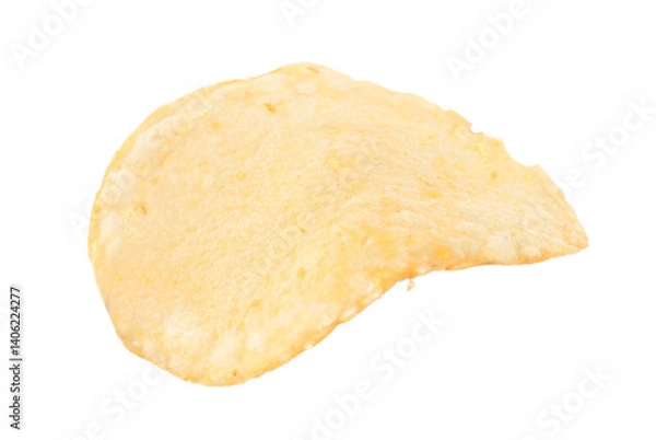 Fototapeta One tasty potato chip isolated on white