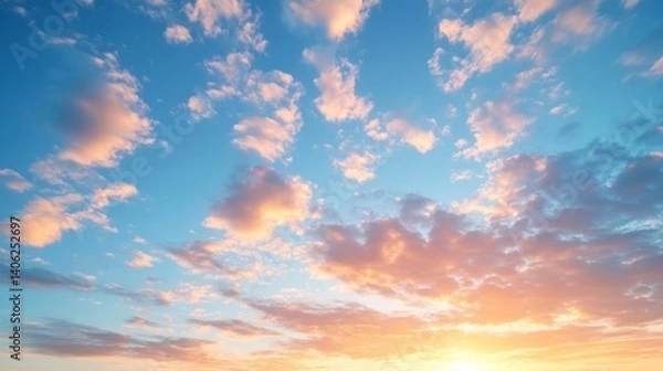 Obraz Sunset Sky with Pink and Orange Clouds