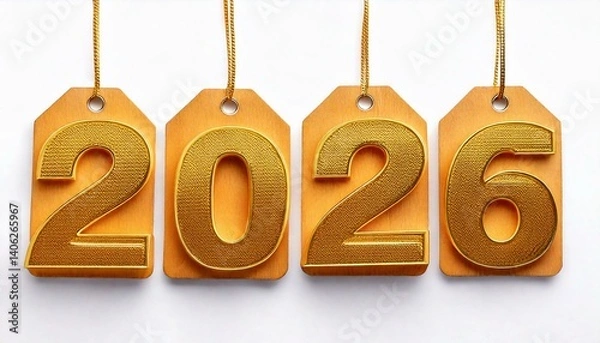 Fototapeta  Happy New Year 2026. Number 2026 written sparkling sparklers isolated on black background 