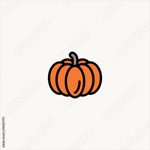 Fototapeta pumpkin icon flat design
