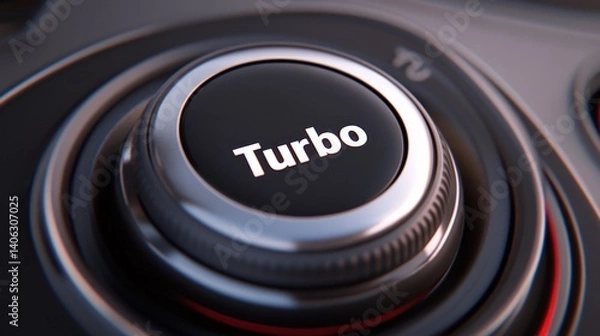 Obraz Remote control with visible Turbo function, close-up angle on tactile buttons