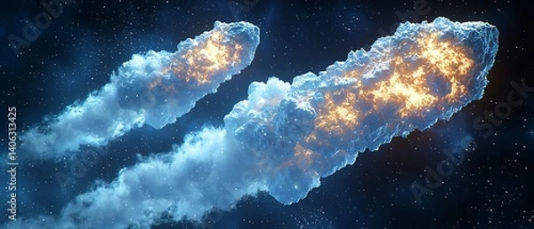 Obraz Fiery Clouds in Space