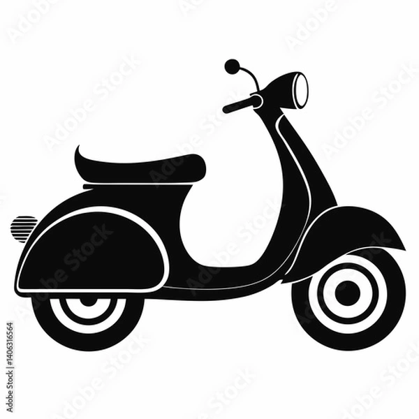Obraz vintage scooter vector illustration