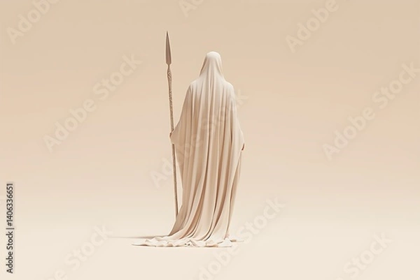 Obraz Figure with Spear, Beige Studio