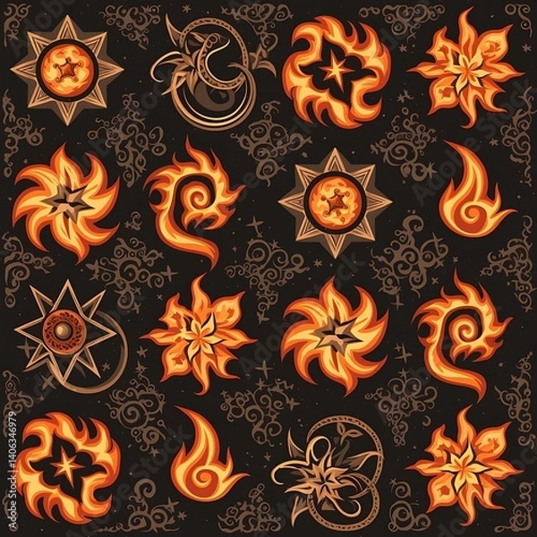 Obraz Fire Star Pattern Design