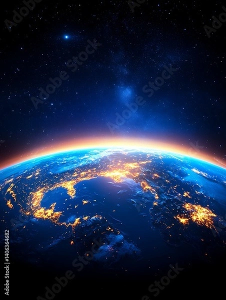 Obraz Earth at Dawn from Space