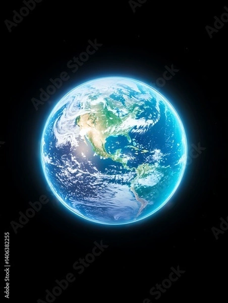 Obraz Earth in Space, Night View