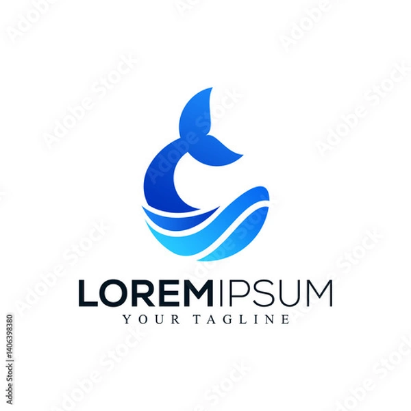 Obraz Abstract whale logo design