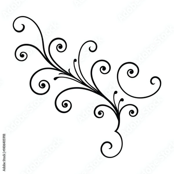 Fototapeta 
Decorative Swirl Elegant, black and white scrolls ornate design vintage style, Fancy lines Ornamental Perfect design Element, Filigree calligraphy motif Decoration for card