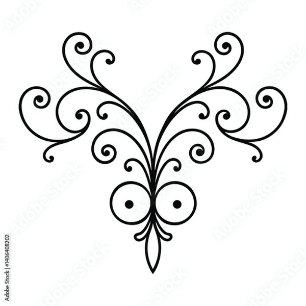 Fototapeta 
Decorative Swirl Elegant, black and white scrolls ornate design vintage style, Fancy lines Ornamental Perfect design Element, Filigree calligraphy motif Decoration for card