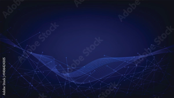 Fototapeta abstract blue futuristic digital network lines background