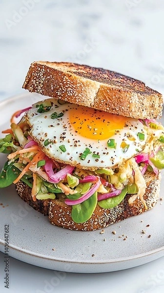 Obraz Egg Sandwich on Plate