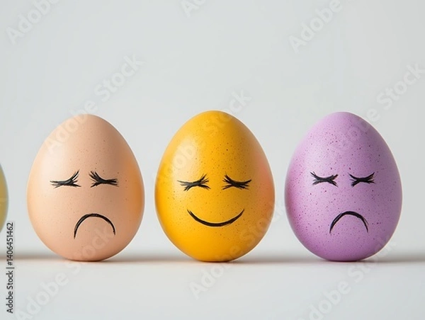 Obraz Eggs with Sad and Happy Faces