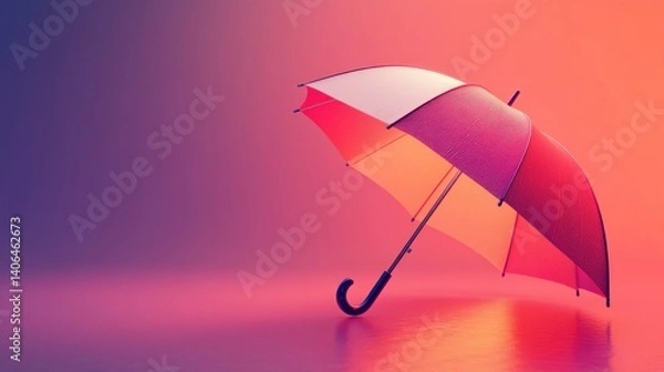 Fototapeta 3d style gradient color umbrella
