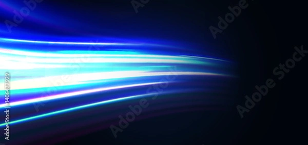 Obraz Abstract light glowing rays on dark background with lighting effect and sparkle.