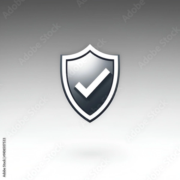 Fototapeta protection shield check mark icon sign vector