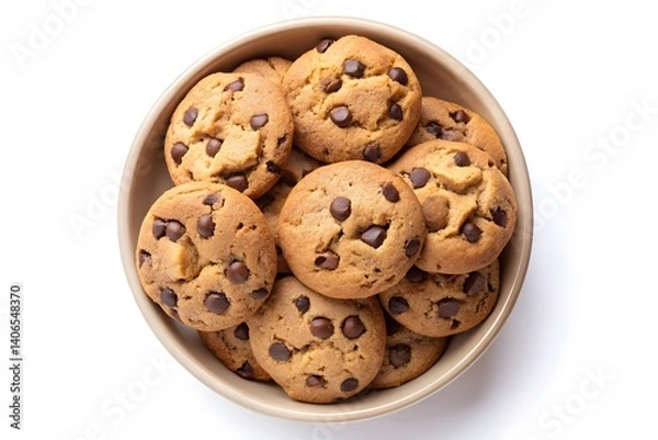 Obraz Delicious chocolate chip cookies in a bowl