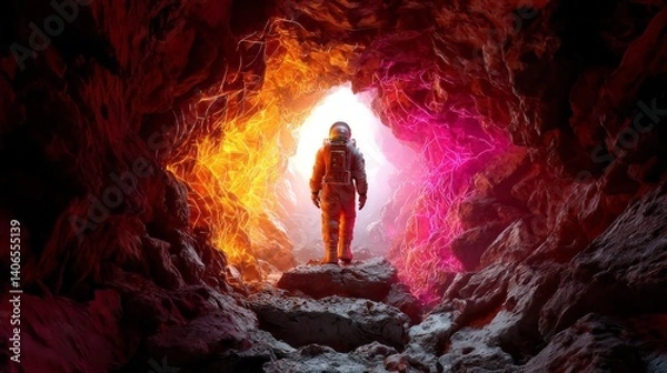 Fototapeta Space Space Explorer Overview Suit Exploring Glowing