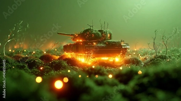 Fototapeta Generic Tank Rolling Overview 9it2h2h Alien Through