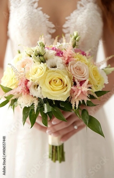 Obraz bride holding bouquet