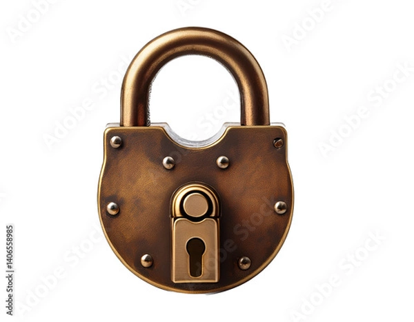 Fototapeta Old padlock, transparent background