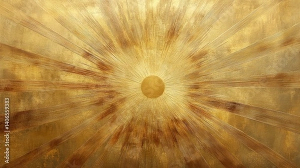 Fototapeta Golden Abstract Sunburst Texture Background