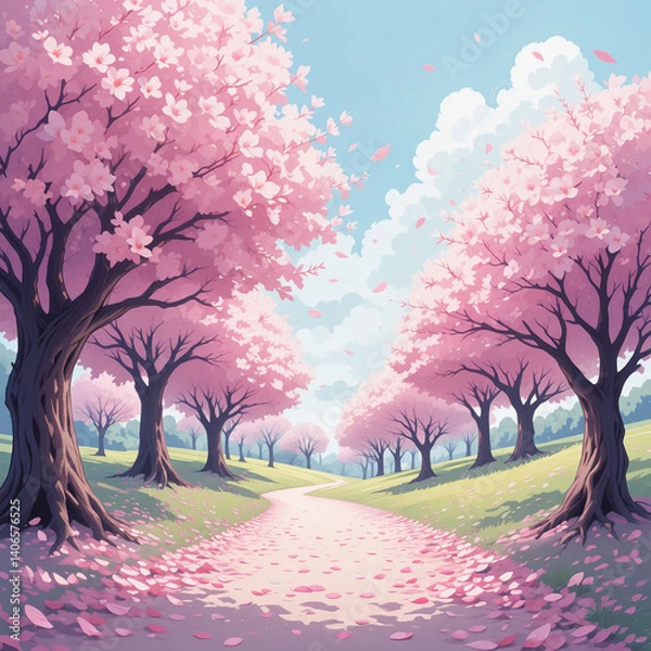 Fototapeta 벚꽃 오솔길