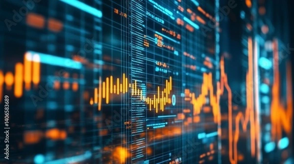 Fototapeta Digital chart, graph, analytics, data visualization