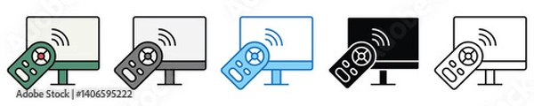 Fototapeta Remote Icons Set – Editable Vector Icons in Multiple Styles