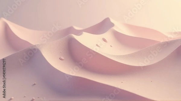 Fototapeta Abstract soft pink desert landscape with gentle dunes. trending colors spring summer 2025