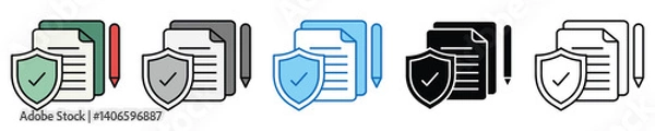 Fototapeta Safety Icons Set – Editable Vector Icons in Multiple Styles