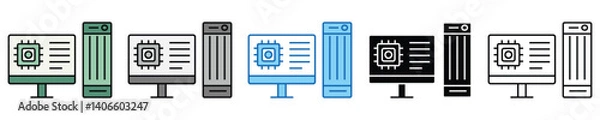 Obraz Technology Icons Set – Editable Vector Icons in Multiple Styles