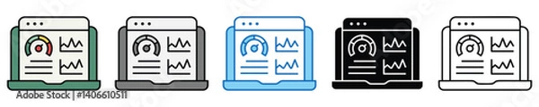 Obraz Benchmark Icons Set – Editable Vector Icons in Multiple Styles