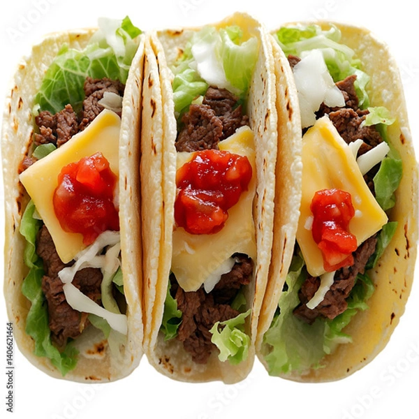 Obraz Delicious Beef Taco on a white background
