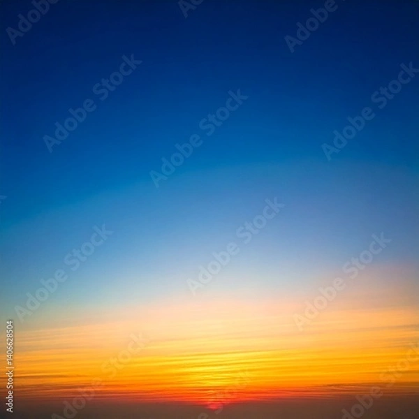 Obraz 穏やかな夜明けの空と柔らかい朝日のグラデーション