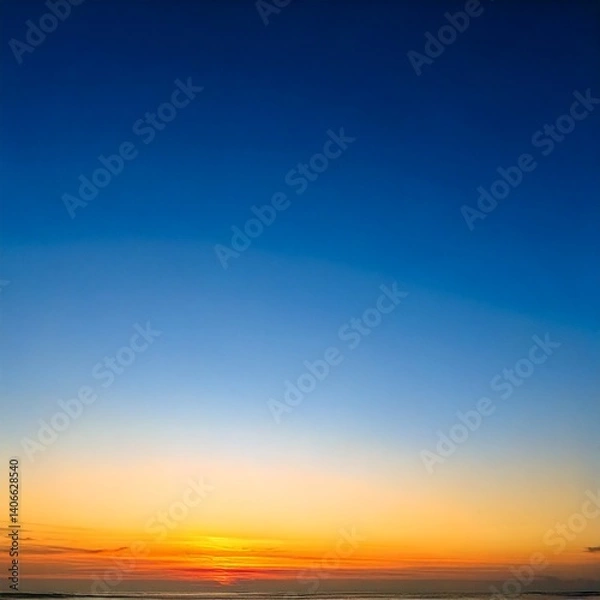 Obraz 淡い色合いで表現された夜明け前から朝日の空の光景