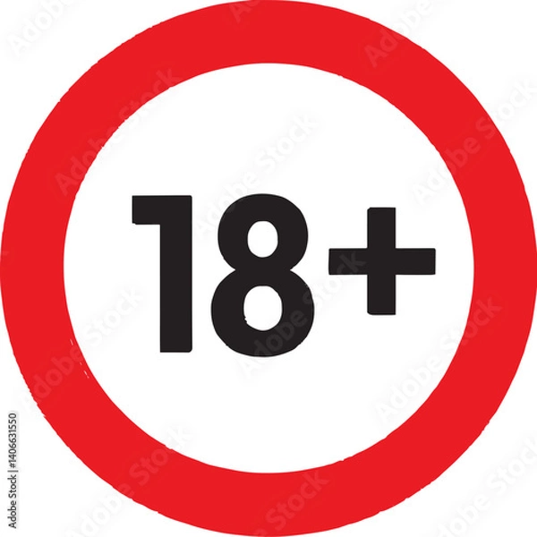 Obraz Age Restriction Icon for Adult Content and Age Verification art illustration