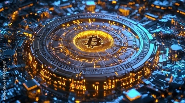 Fototapeta Cryptocurrency  network core