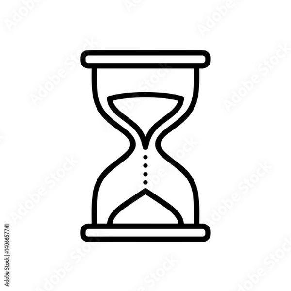 Fototapeta Hourglass icon representing the passage of time in minimal style  