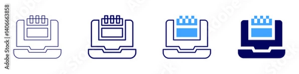 Fototapeta Laptop manager icon in 4 different styles. Thin Line, Line, Bold Line, Duotone. Duotone style. Editable stroke