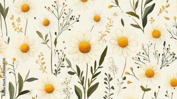 Obraz Delicate daisy floral pattern background