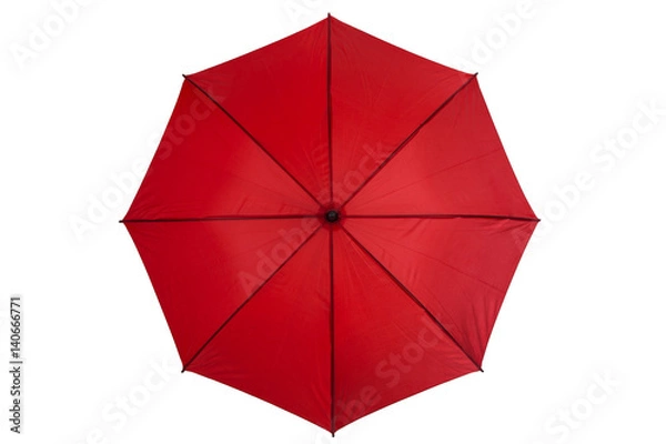 Fototapeta Red umbrella, top view