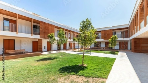 Obraz Modern residential complex with courtyard