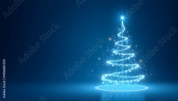 Fototapeta Christmas  blue tree